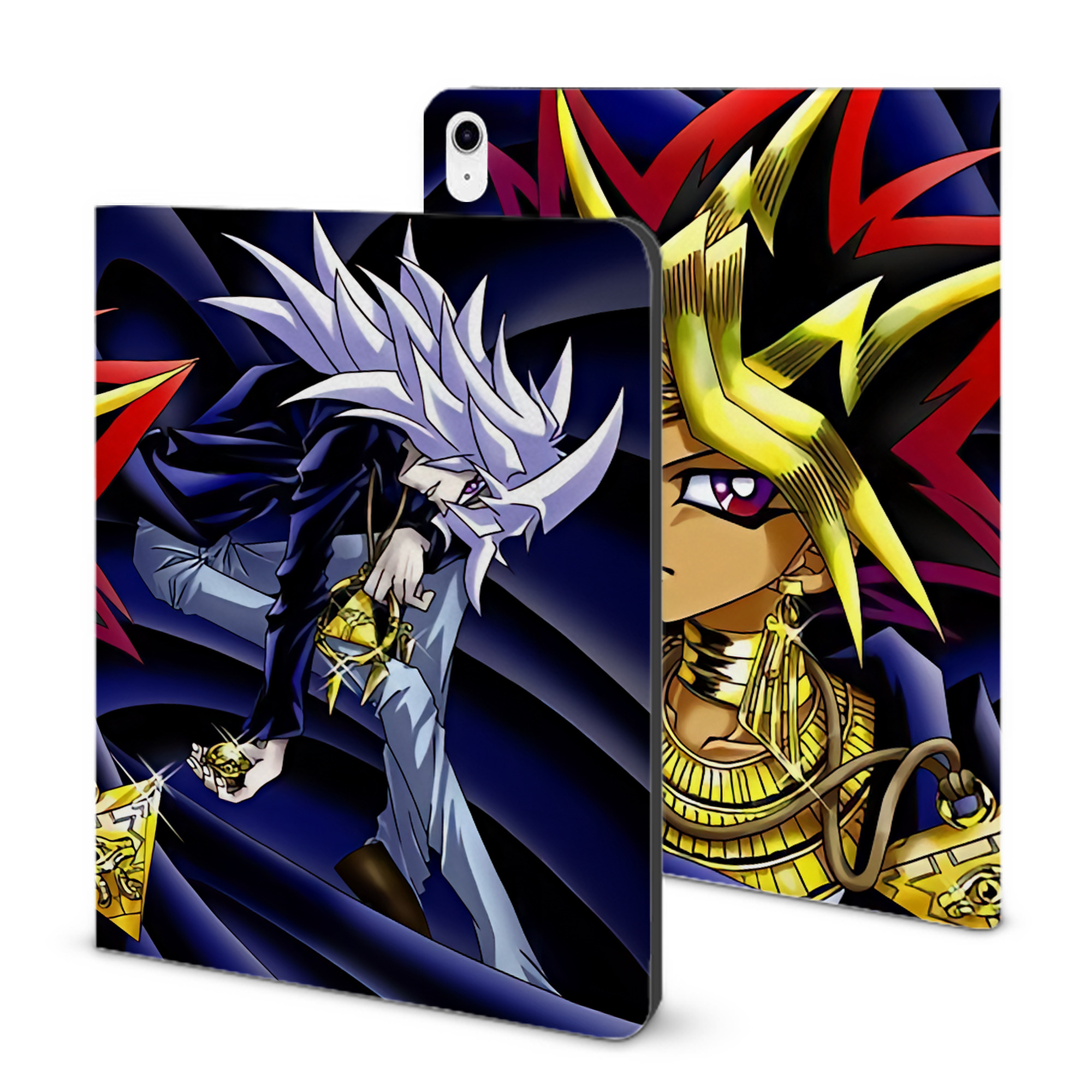 （画像用） 遊☆戯☆王 Yu-Gi-Oh! IPad ケース ブック型 PUレザー TPU 耐衝撃 軽量 薄型 ペン収納なし 全面保護 IPad 各モデル対応